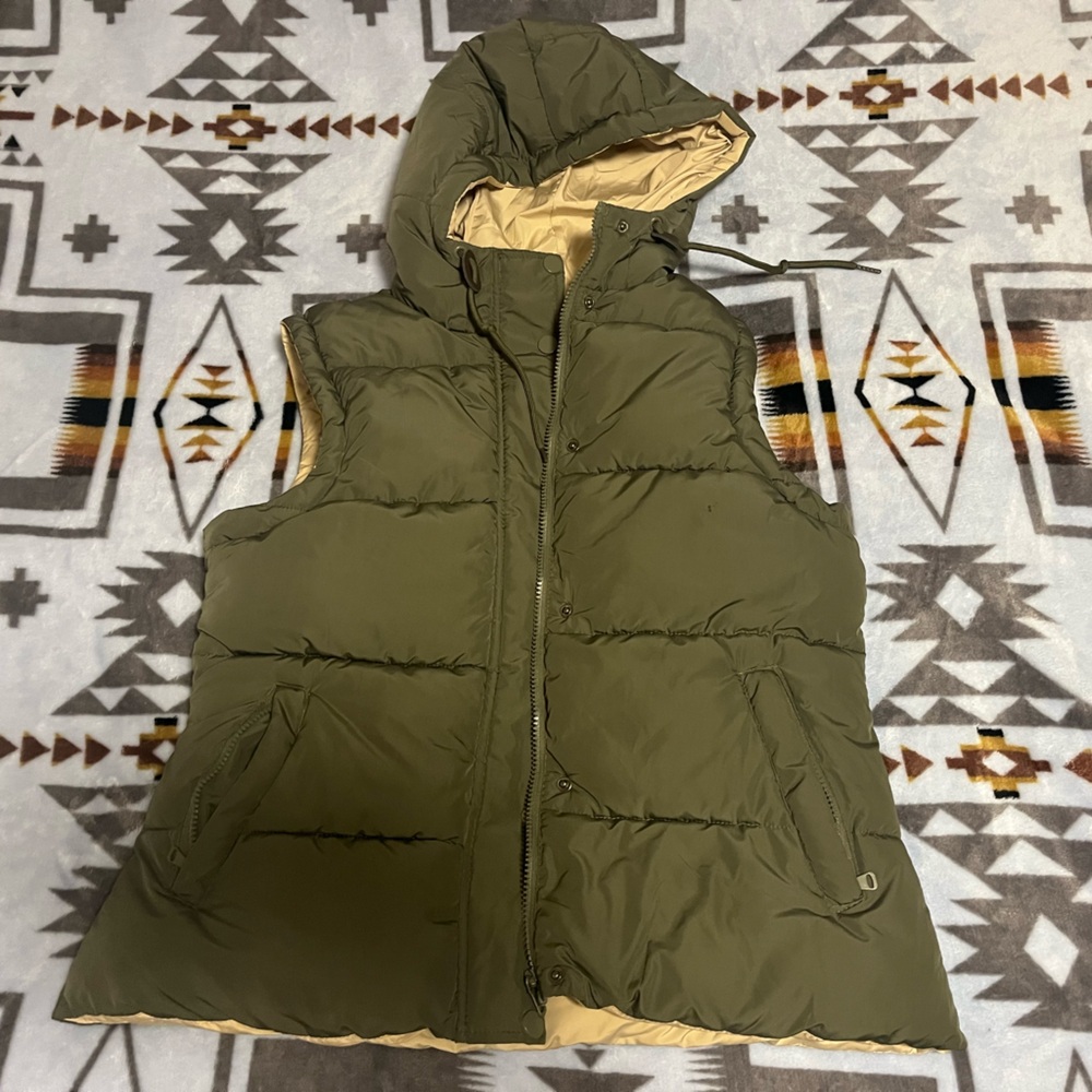 Olive Green Women's Puffer Vest